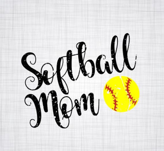 Download Distressed SoftBall Softball Mom SVG Cricut Cut File