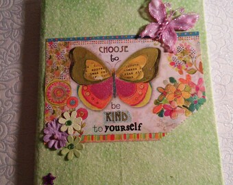 Fabric covered butterfly notebook