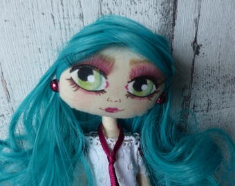 Elisa poupée de chiffon (rag doll, handmade doll, ooak doll,art doll)
