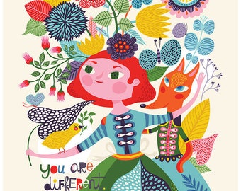 Different... - limited edition giclee print of an original illustration (8 x 10 in)