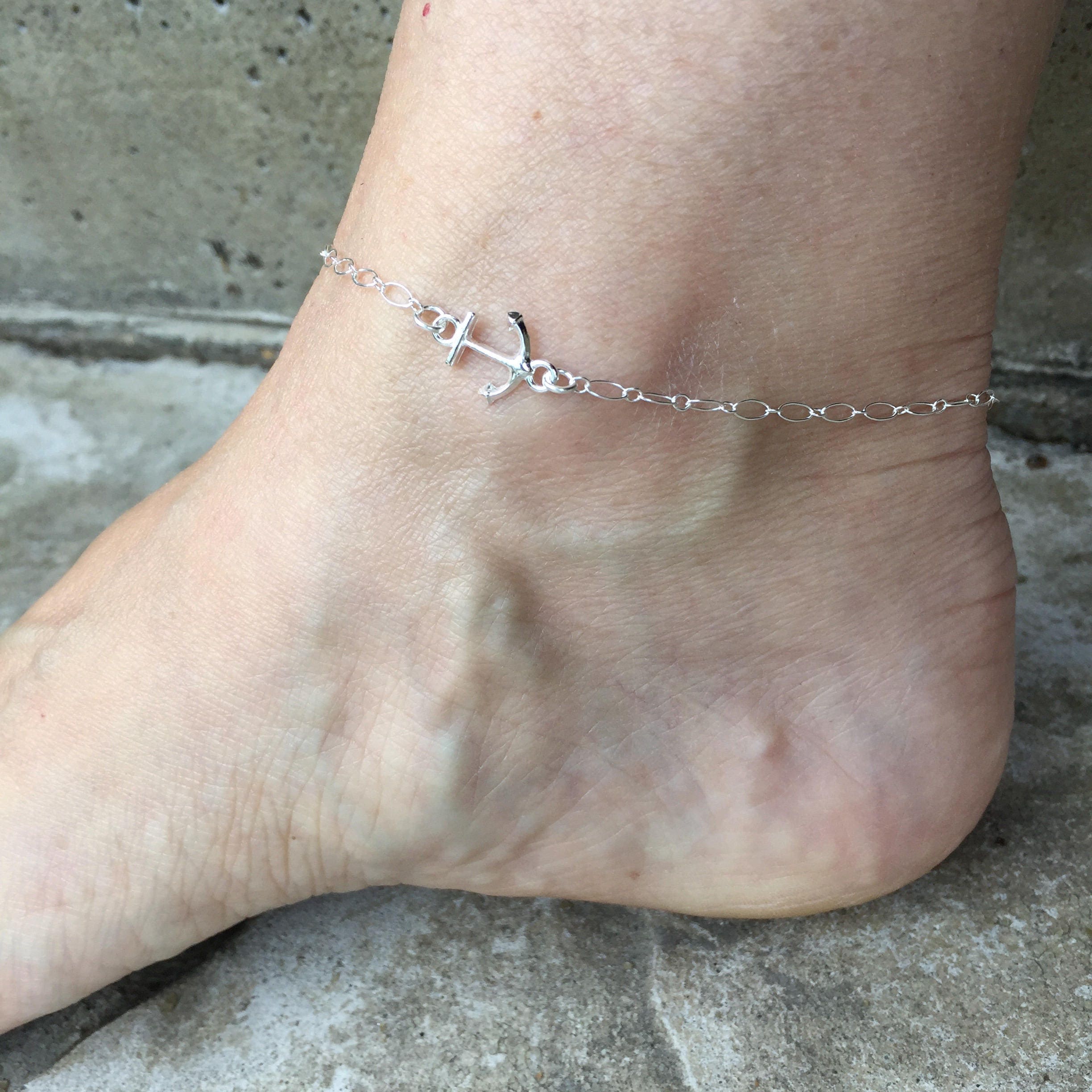 Anchor Anklet Anchor Ankle Bracelet Sterling Silver Anklet