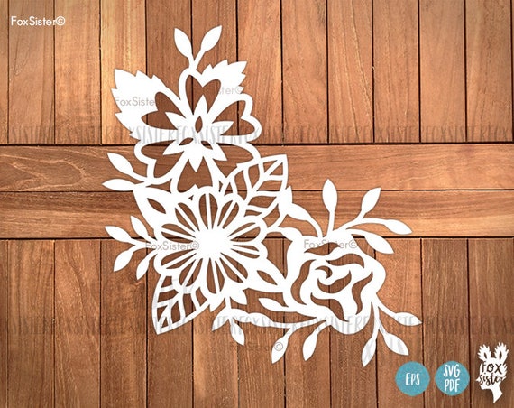 Download Floral SVG / PDF Papercut Template cut file scrapbooking