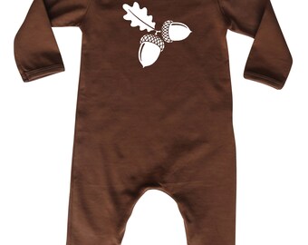 Fall Acorns Baby Romper - Gender Neutral-Thanksgiving