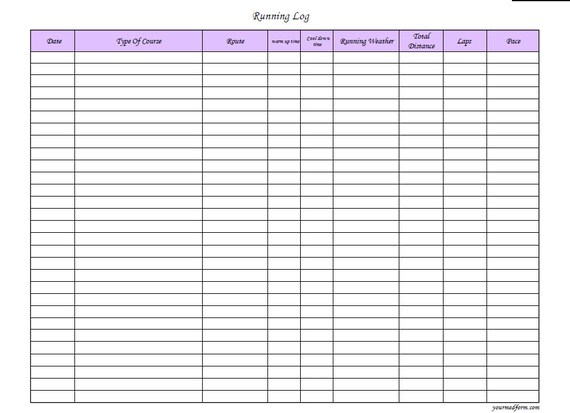 Printable Running Log with Inspirational Quotes