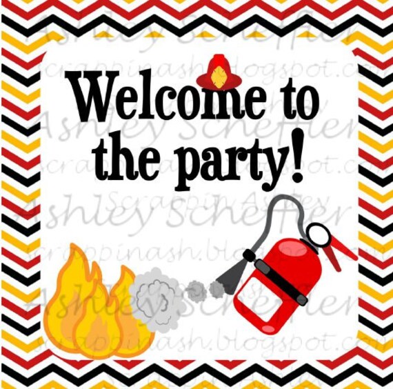 Firefighter. Fire truck. Printable. Door Sign. Welcome Sign.