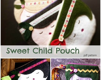 Sweet Child Zipper Pouch Pattern -PDF File INSTANT DOWNLOAD