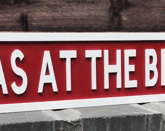 Personalised freestanding/hanging street sign Christmas/xmas at the ....