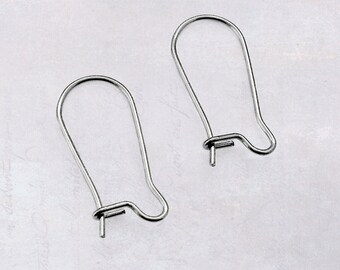 15 x Pairs Stainless Steel Kidney Ear Wires 20mm Earring Hooks