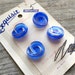 Vintage Equisite Moonglow Imported Glass Buttons 3/4" ~ Blue and Gold ~ Set Of 4 On Original Card ~ Made in Western Germany