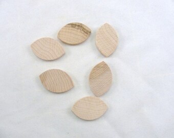 Wooden football unfinished DIY set of 6