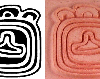 Mayan Southwest Codex Hiergoglyphic Design Stamp - Mayan Codex Hieroglyphic Design for Polymer - PMC - Ceramic Clay- Scrapbooking - Textiles