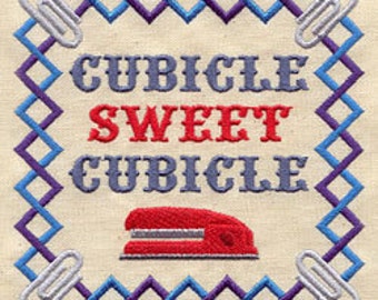 Cubicle Sweet Cubicle Embroidered Flour Sack Hand/Dish Towel