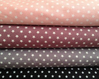 Fabric fig / plum 100% cotton with white stars with 6 mm