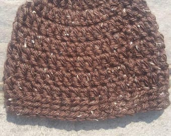 Women's/ Teen Brown Tweed Beanie