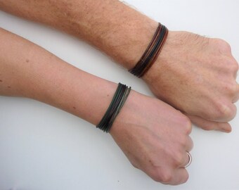 Leather bracelet men, couples bracelet, his and her bracelet, mens bracelet, gift for men, mens leather bracelet