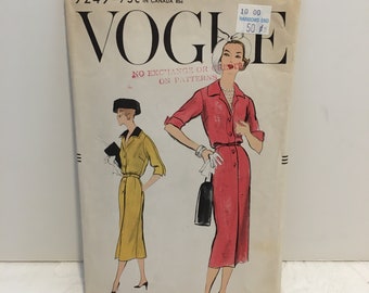 Vintage Vogue 9249 Pattern 1957 One piece Dress Size 20 Bust 40 Hip 42