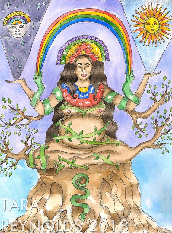 Goddess Art Pachamama Art Print Mother Goddess Earth Inca