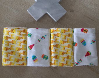 Baby burp cloth / dribble cloth - set of 4