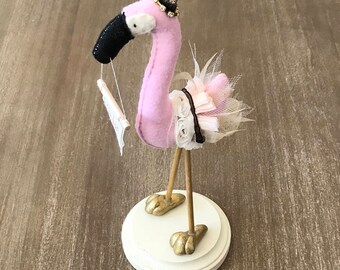 Personalized flamingo cake topper- flamingo party decor- flamingo party