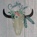 Bull Cow Skull feather flower spray monogram SVG Country Home DXF PNG eps cutting file cut Cricut Silhouette western Vector image decal iron