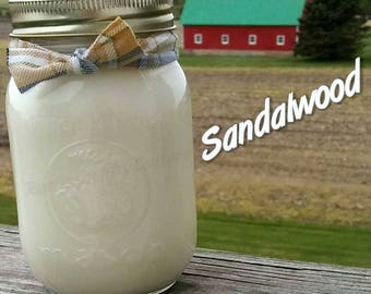 Sandalwood Soy Candle in 16 oz Jar
