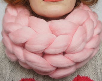 Clothing gift Merino Wool Scarf - Knit Wool Scarf - Super Chunky Scarf - Winter Scarf - Hand Knit Scarf - Womens Winter Scarf