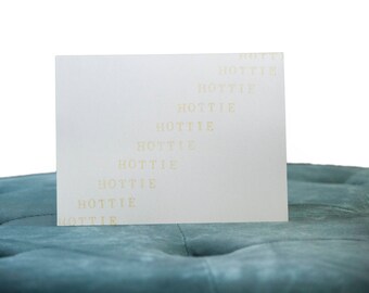 Hottie Alert embossed matte V-day card