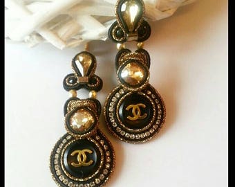 New Earrings with authentic (stamp on back) Chanel buttons.