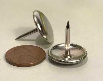 Qty: 32, Metal Furniture Glides, Furniture Tacks 3/4", Furniture Hardware, Furniture Nails, Vintage Hardware, Steel Nails, Free Shipping