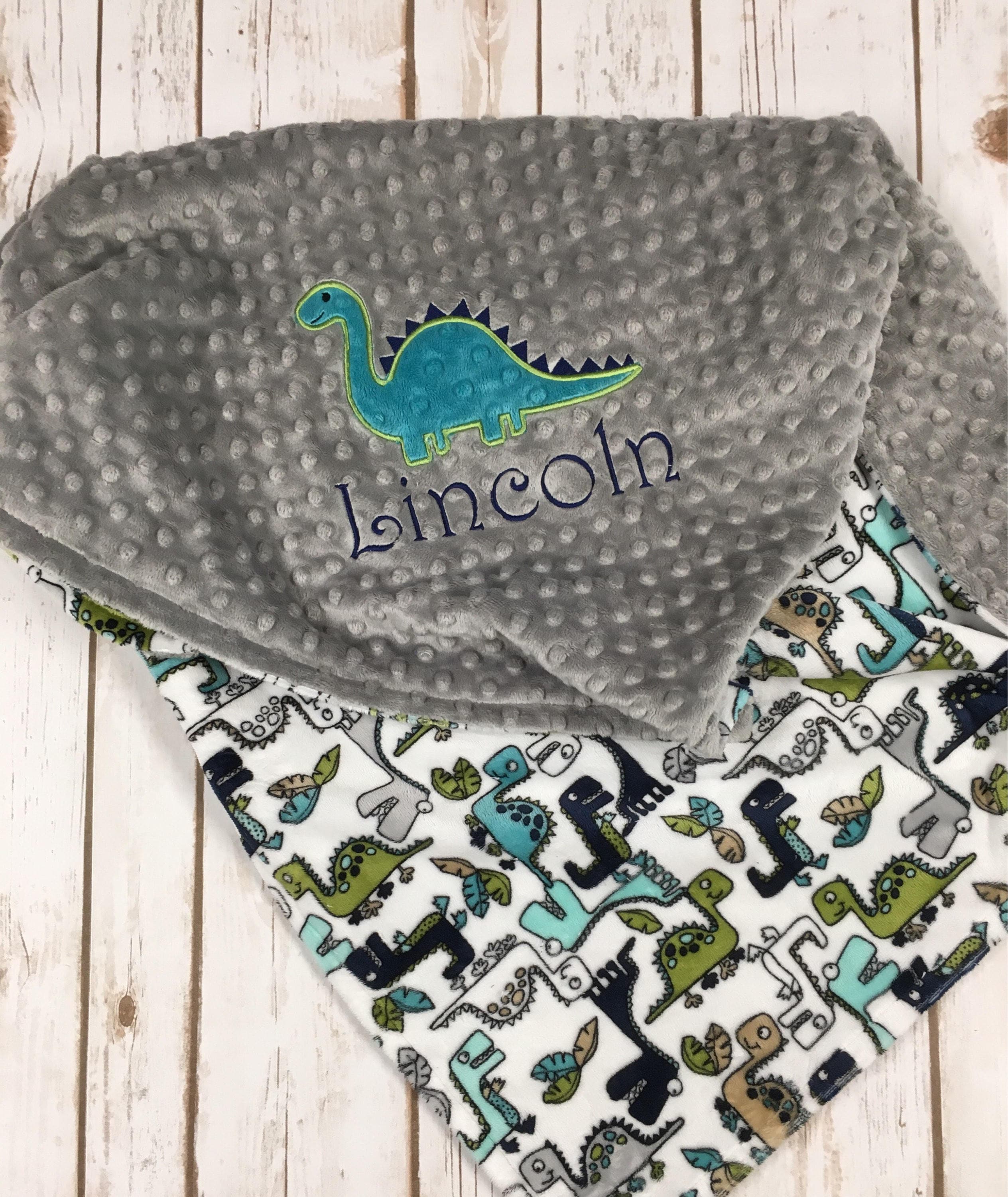 Roar Dinosaur Baby Blanket Dinosaur Blanket Grey Dinosaur