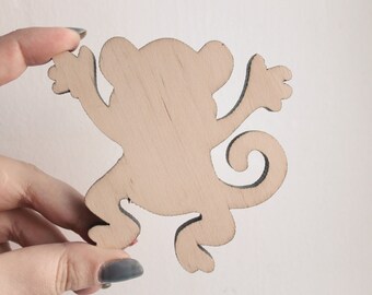 Unfinished wooden figurine - Wooden monkey - eco-friendly wooden toy