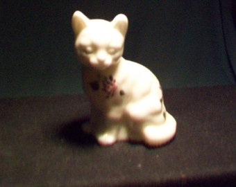 Fenton Hand Painted Cat Figurine