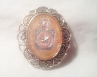 Brooch "Age" - hand - painted resin cover.