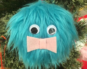Furry monster Christmas ornament