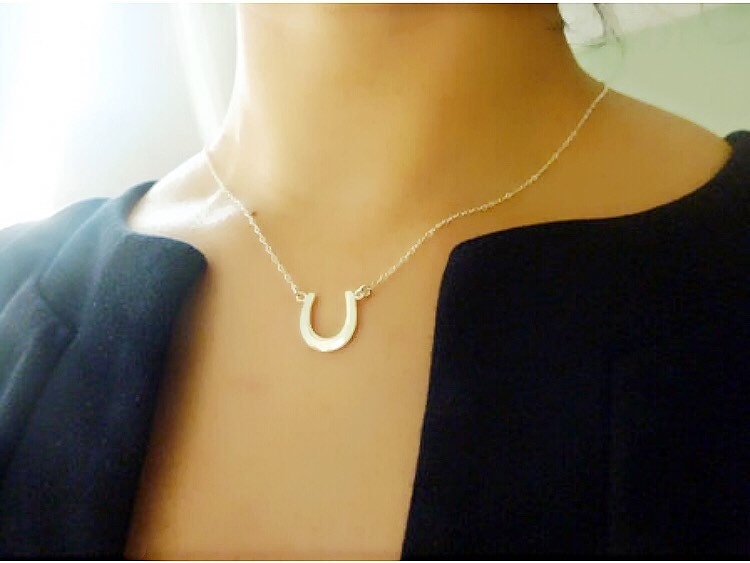 Horseshoe Necklacepersonalized Necklacegold Zoom