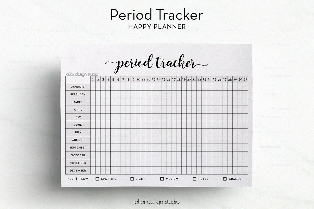 Period Tracker Happy Planner Monthly Tracker Daily Planner