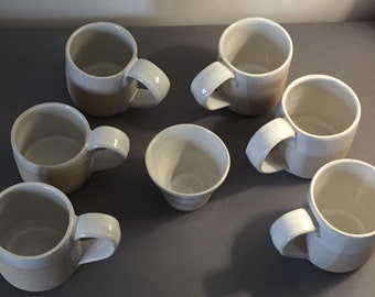 Mug white glaze on flecked Stoneware ceramic