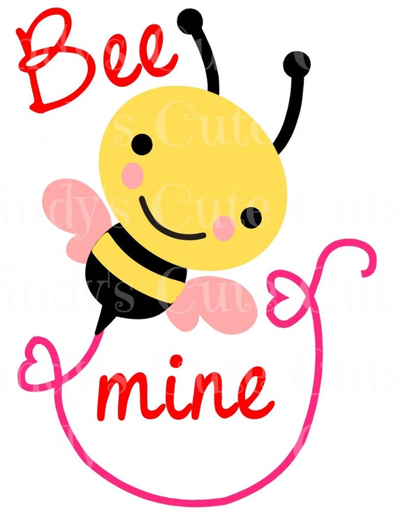 Download Bee Mine Valentines Day Cuttable dxf eps png jpeg svg