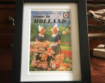 Retro Ladybird Book cover Framed. Come To Holland