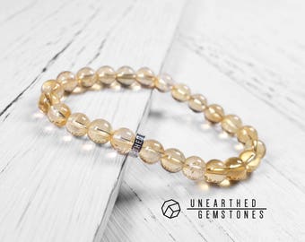 Genuine Citrine Bracelet - November Birthstone Bracelet, Birthstone Jewellery, Yellow Citrine Jewelry, Gold Bracelet