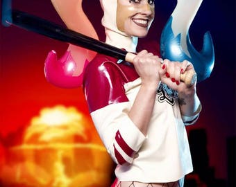 Harley Quinn inspired latex slip sample sale
