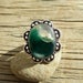 925 Solid Sterling Silver Overlay / Silver Plated Green Agate Gemstone 5.25 Ring Jewelry RR-46