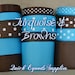 28 yards Wholesale Brown/Turquoise Grosgrain Ribbon Hair bows, sewing, weddings Supplies/ 28 yardas de cinta Marron y Turquesa para lazos
