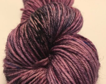 OOAK- Smashed Berries-Hand Dyed DK Weight Yarn-75/25 SW Merino/Nylon