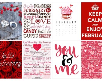 Month of February Stickers
