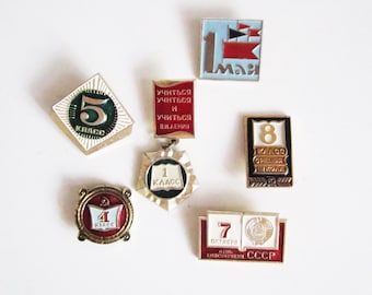VINTAGE set of 6 number PINS. Use in steampunk JEWELRY, mixed media art, assemblage, wear it.
