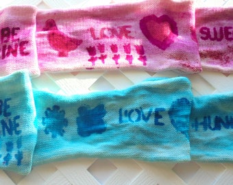 His and Hers Socks, SOCK BLANK, Superwash Merino Yarn, Merino and Nylon Yarn, Blankety Blank, Knitting Yarn, Pink Yarn Blue Yarn, Soft Socks