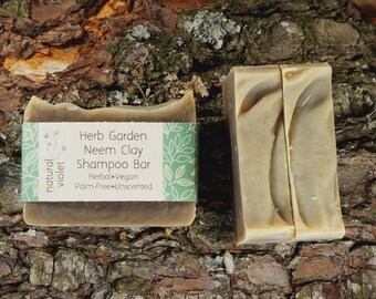 Neem Shampoo Bar - Solid Shampoo Bar - All Natural Shampoo - Organic Palm Free Vegan Shampoo - Zero Waste Shampoo Soap