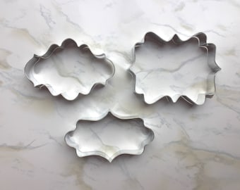 Plaque Cookie Cutter Set - Set of 3 - Scroll - Photo - Fancy
