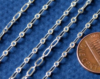 10 ft of Silver plated long and short chain 4X2mm - Soldered LInks
